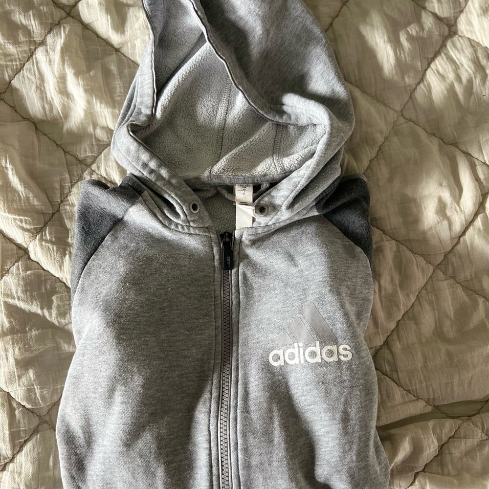 Adidas Heather Gray Fleece Hoodie